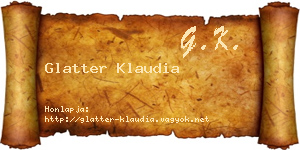 Glatter Klaudia névjegykártya